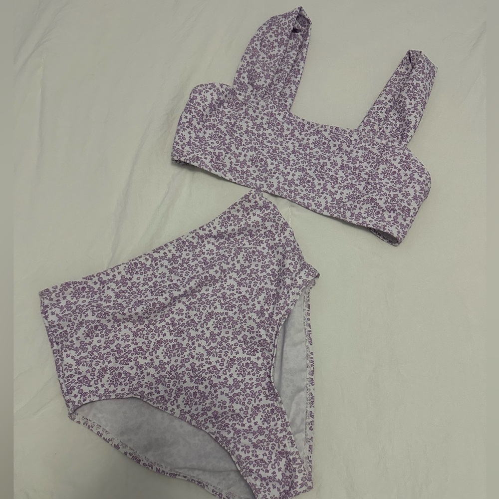 Floral two piece swim suit